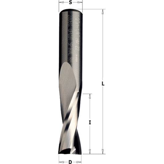 Vollhartmetall Fräser 3x20x60mm S=3mm mit 2 positiv spiralgenuteten Schneiden Z2 Rechtslauf