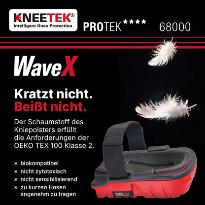Kneetek WaveX - Knieschoner für Estrich-, Boden- und Fliesenleger, Maximale Druck- und Stoßdämpfung, kein Einschneiden, Einheitsgröße S-L, geprüft nach EN 14404, 1 Paar