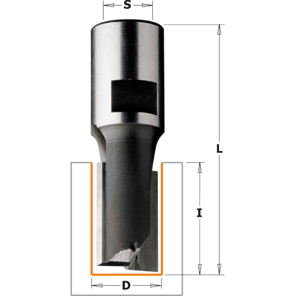 Nutfräser mit Innengewinde M12 20x60x95mm Z2