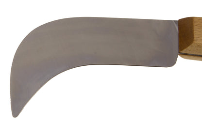 STUBAI Ledermesser 100 mm – gebogene Klinge aus gehärtetem Stahl, scharf & robust – Holzgriff, ideal für Leder, Teppich, Dachpappe, Outdoor & Gartenarbeiten