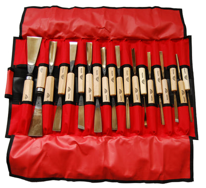 Stubai Schnitzwerkzeug-Set 20-teilig – Profi-Schnitzsatz mit geraden und schrägen Balleisen, Flacheisen, Hohleisen, 1 mm & 2 mm – präzise Holzschnitzerei – Made in Austria
