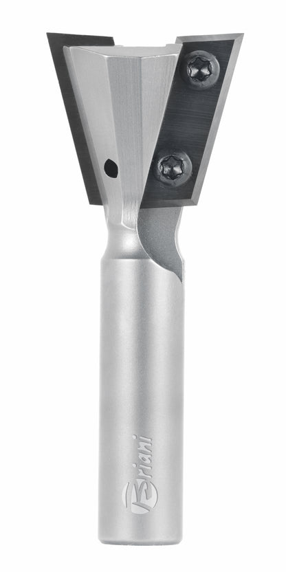5°Zinkenfräser mit Wendemesser aus Hartmetall, Rechtslauf, Schneide 2, Arbeitslänge 24 mm, Gesamtlänge 70 mm, Schaft 12 mm, Ø 22 mm