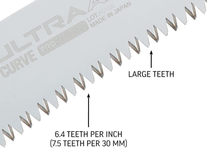 Silky Ultra Accel Curve 240 mm Klappsäge – gebogenes Sägeblatt mit grober Mirai-Me Verzahnung 7,5 ZpZ, Aluminium-Gummigriff für schnelle Schnitte bei Oberhandarbeiten und Baumpflege