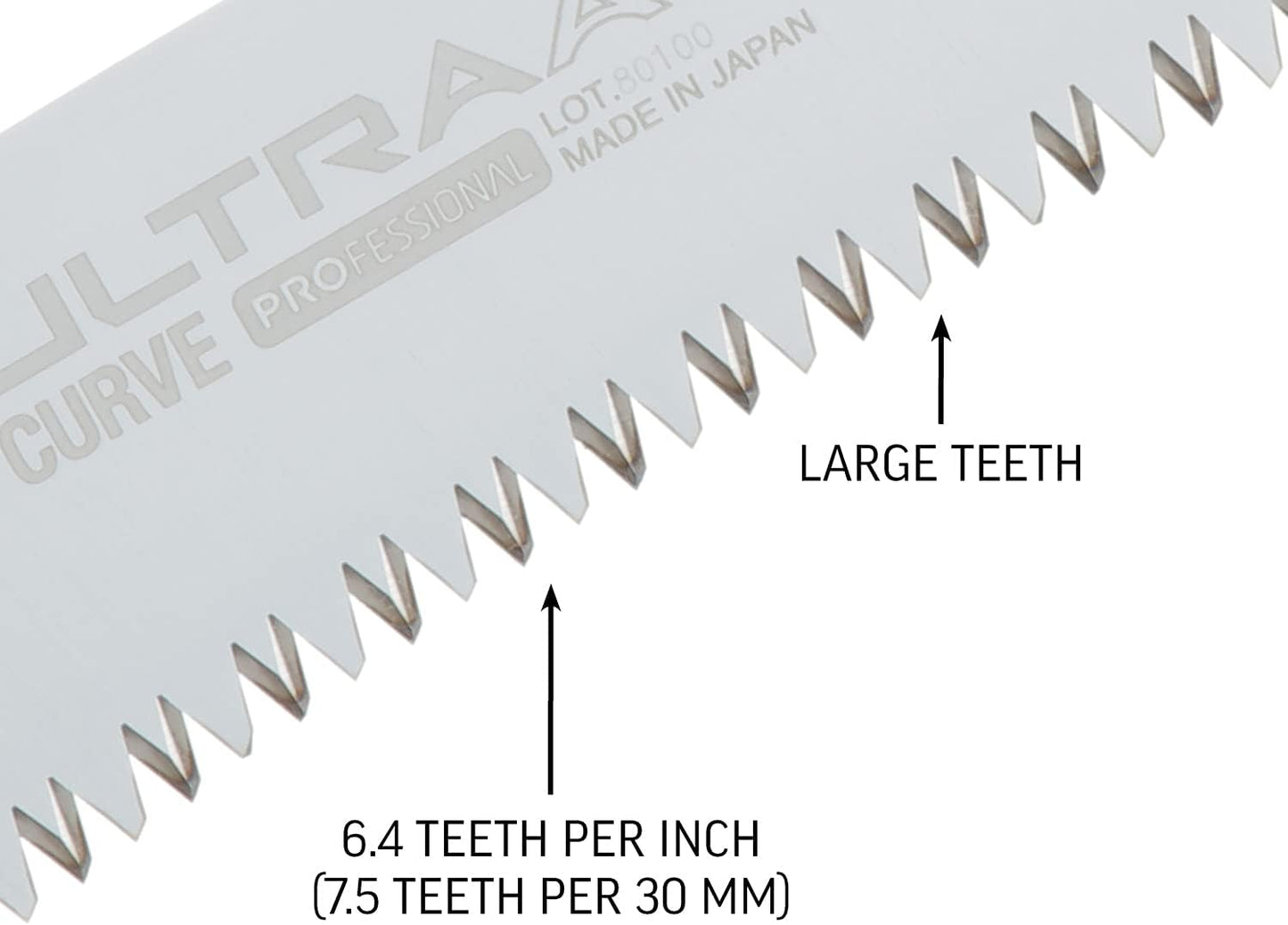 Silky Ersatzblatt für Ultra Accel Curve 240mm Klappsäge, gebogenes Sägeblatt mit grober Mirai-Me Verzahnung 7,5 Zähne/30mm, schnelle saubere Schnitte, ideal für Baumpflege und Astschnitt