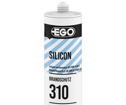 EGOSILICON 310 B1 Brandschutz-Silikon Weiß – 20×310 ml Kartuschen – schwer entflammbarer 1K-Silikon-Dichtstoff nach DIN 4102 B1 & EN 13501-1 für feuerhemmende Verglasungen und Anschlussfugen