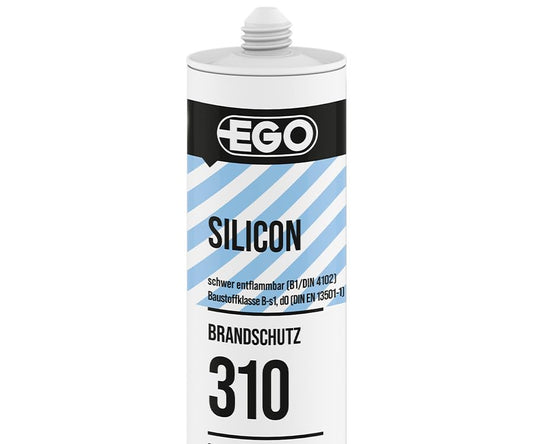 EGOSILICON 310 B1 Brandschutz-Silikon Weiß – 20×310 ml Kartuschen – schwer entflammbarer 1K-Silikon-Dichtstoff nach DIN 4102 B1 & EN 13501-1 für feuerhemmende Verglasungen und Anschlussfugen