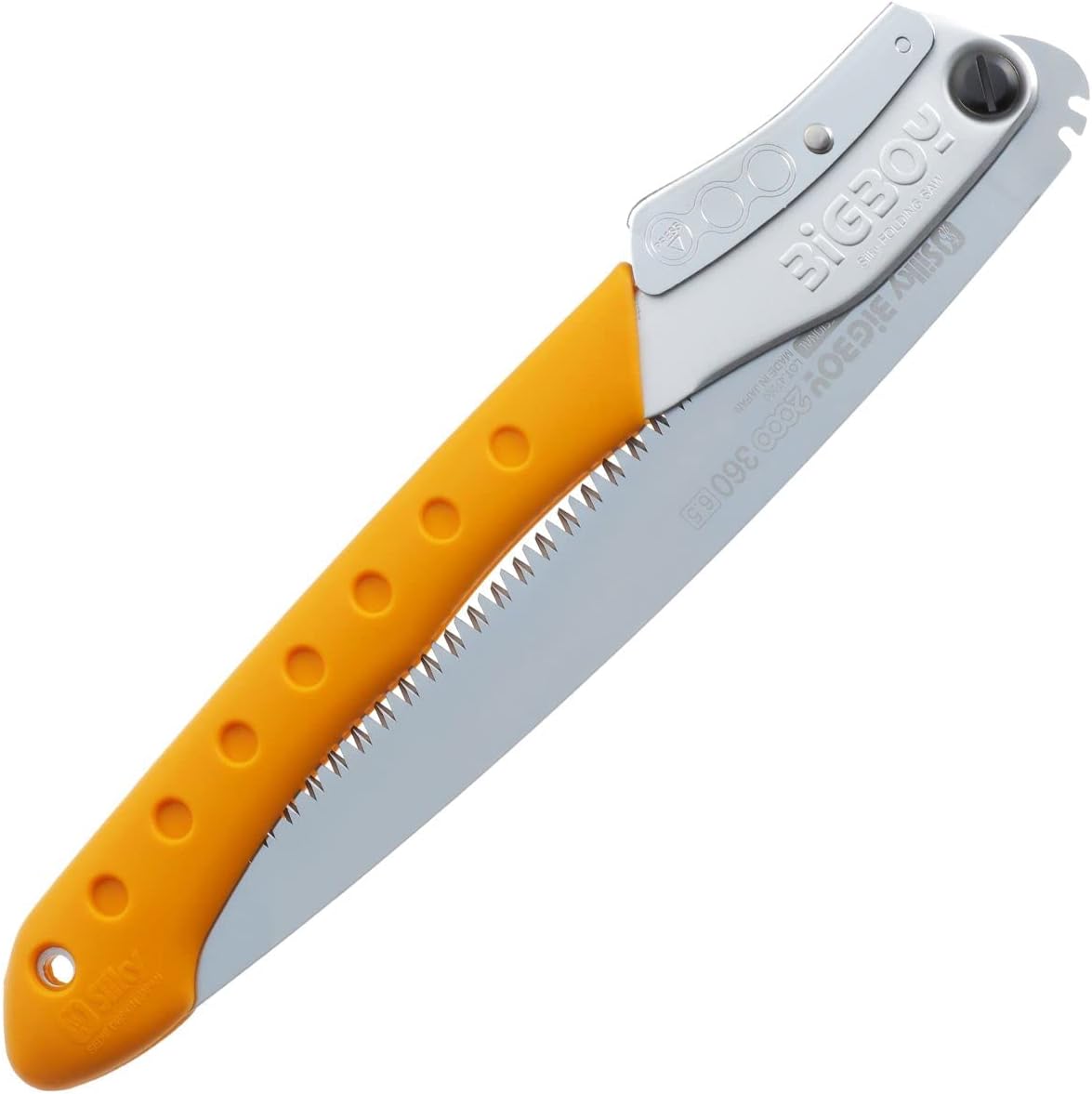 SILKY Bigboy  Klappsäge gelber Griff | 360 mm Sägeblatt | Mirai-Me Verzahnung 6,5 Zähne/30 mm | japanische Zugsäge | hartverchromt | ergonomischer Gummigriff | leistungsstarke Astsäge