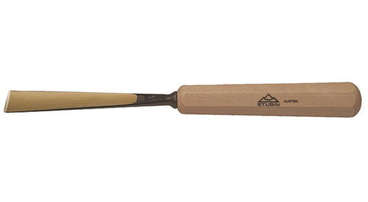 STUBAI Stemmeisen Stechbeitel Serie 52 - Form 6 | Gerades Hohleisen - 10 mm, mit Holzgriff, für Figurenarbeiten, zur präzisen Bearbeitung von Holz, hochwertiges Werkzeug für Schreiner Tischler