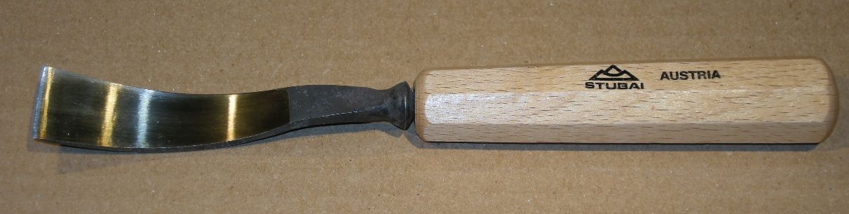 STUBAI Stemmeisen Stechbeitel Serie 52 - Form 12 | Gebogenes Flacheisen 12 mm, mit Holzgriff, zum Vorstechen, für Anschlagarbeiten, Schrupparbeiten, Rosetten, zur Bearbeitung von Holz