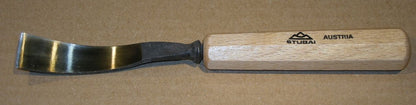 STUBAI Stemmeisen Stechbeitel Serie 52 - Form 12 | Gebogenes Flacheisen 12 mm, mit Holzgriff, zum Vorstechen, für Anschlagarbeiten, Schrupparbeiten, Rosetten, zur Bearbeitung von Holz