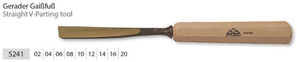 STUBAI Stemmeisen Stechbeitel Serie 52 - Form 41 | Gerader Gaißfuß 2 mm, mit Holzgriff, für Kerb- und Reliefschnitzarbeiten, Figurenarbeiten, Profilleisten, zur präzisen Bearbeitung von Holz