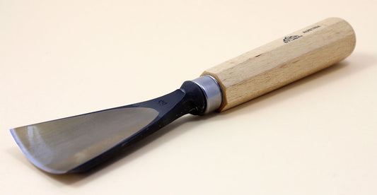 STUBAI Stemmeisen Stechbeitel Serie 52 - Form 65 | Schweizer Messer Form D 80 mm, mit Holzgriff, zum Vorstechen, Kerb- und Reliefschnitz, für glatte Flächen, zur präzisen Bearbeitung von Holz