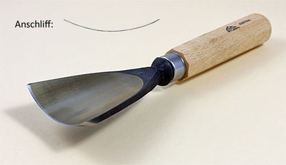 STUBAI Stemmeisen Stechbeitel Serie 52 - Form 67 | Schweizer Messer Form F 80 mm, mit Holzgriff, zum Vorstechen, Kerb- und Reliefschnitz, für glatte Flächen, zur präzisen Bearbeitung von Holz