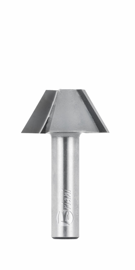 Fasefräser aus Hartmetall, Rechtslauf, Schneide 2, Arbeitslänge 14 mm, Gesamtlänge 45 mm, Schaft 8 mm, Ø 24 mm
