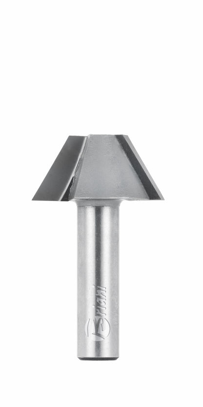 Fasefräser aus Hartmetall, Rechtslauf, Schneide 2, Arbeitslänge 12 mm, Gesamtlänge 45 mm, Schaft 6 mm, Ø 24 mm