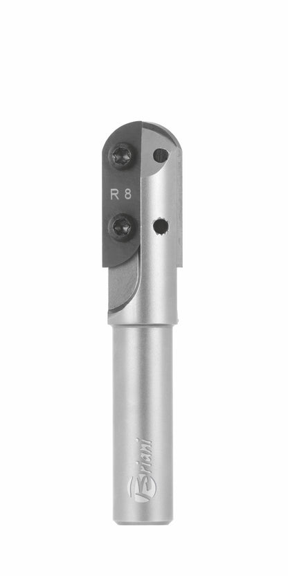 Hohlkehlfräser mit Wendemesser aus Hartmetall - Rechtslauf, Schneide 2, Arbeitslänge 29 mm, Gesamtlänge 75 mm, Schaft 8 mm, Ø 16 mm