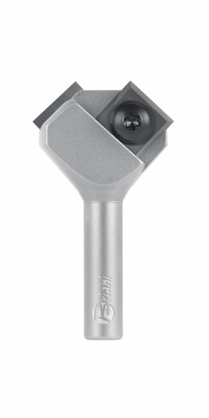 Fasefräser mit Wendemesser aus Hartmetall, Rechtslauf, Schneide 2, Winkel 22°, Arbeitslänge 11,1 mm, Gesamtlänge 52 mm, Schaft 8 x 30 mm, Ø 26 mm