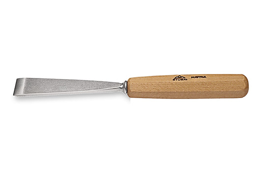 Schnitzeisensatz 14-teilig poliert mit Balleisen, Flacheisen, Hohleisen, Gaißfuß, Kerbschnitzmesser und Kunstabziehstein in Rolltasche für Holzschnitzerei, Bildhauerei und Reliefarbeiten