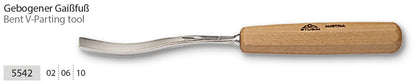 Stubai Stechbeitel Serie 55 - Form 42 : Gebogener Gaißfuß 10mm - 554210, V-förmigen Schneide, sowohl für den Linol- als auch für den Holzschnitt verwendet