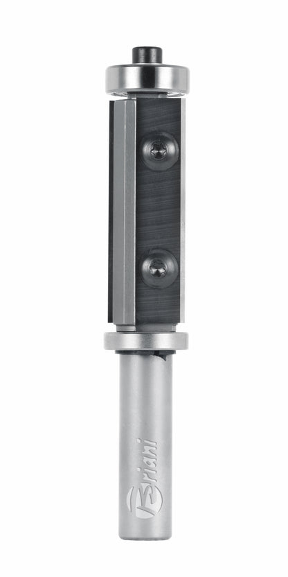 Bündigfräser mit doppeltem Kugellager und Wendemesser, aus Hartmetall, Rechtslauf, Schneide 2, Arbeitslänge 29,5 mm, Gesamtlänge 77 mm, Schaft 8 mm, Ø 16 mm