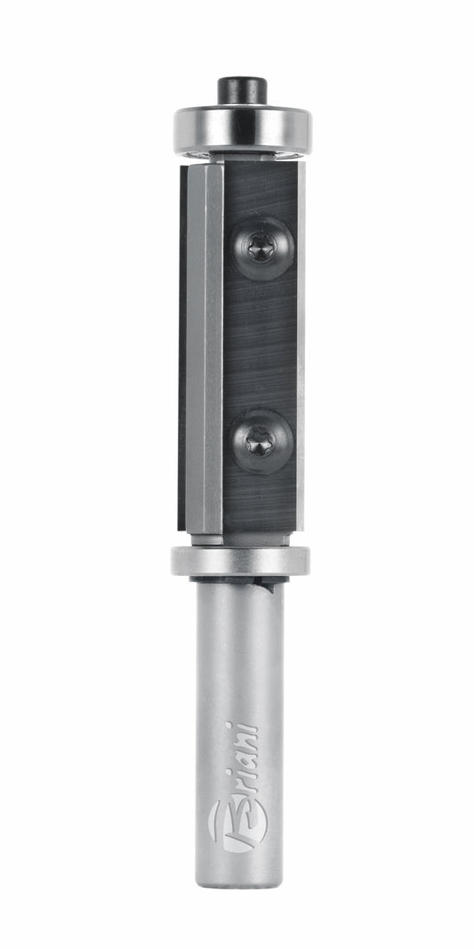 Bündigfräser mit doppeltem Kugellager und Wendemesser, aus Hartmetall, Rechtslauf, Schneide 2, Arbeitslänge 29,5 mm, Gesamtlänge 77 mm, Schaft 8 mm, Ø 16 mm