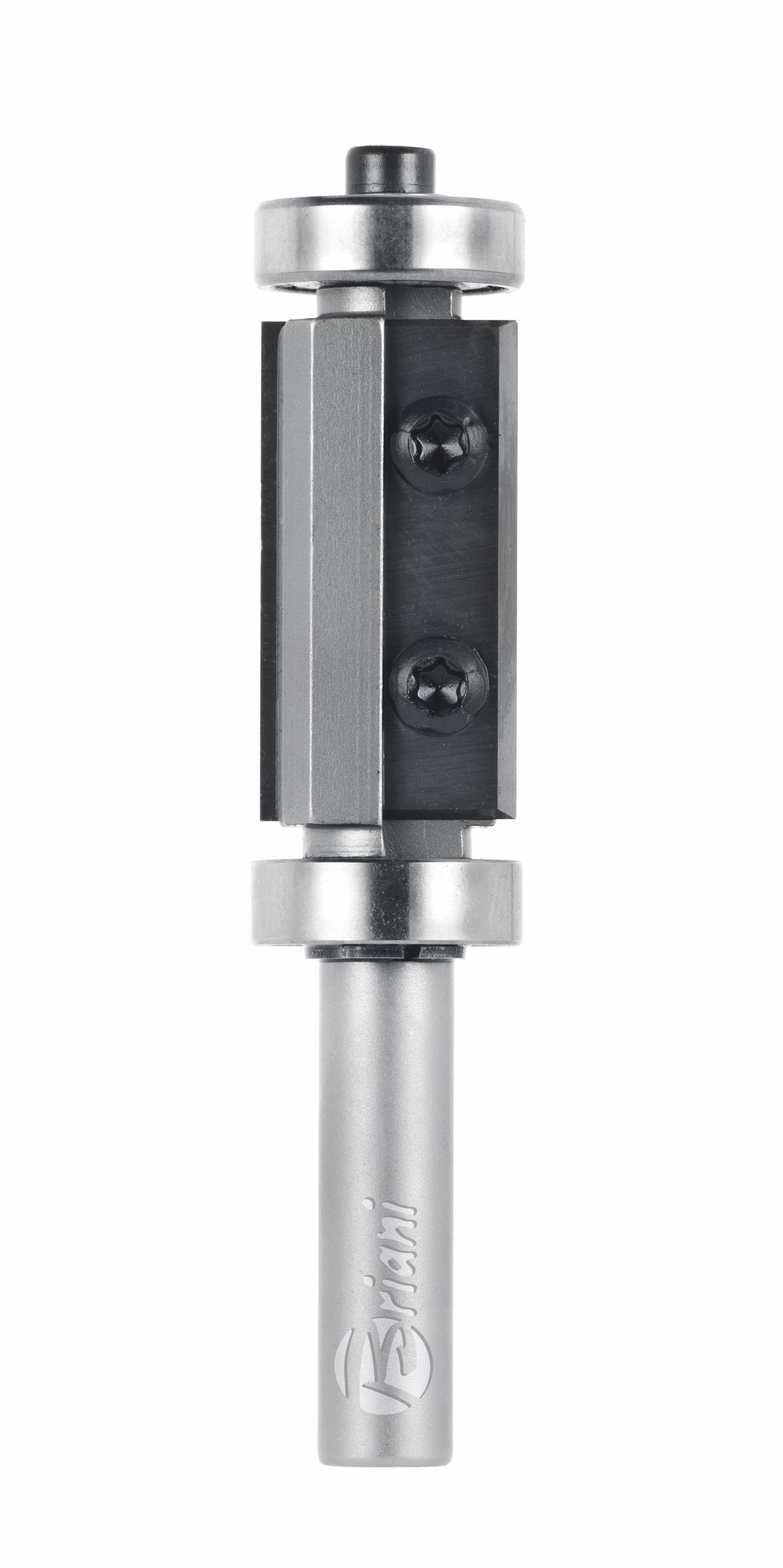 Bündigfräser mit doppeltem Kugellager und Wendemesser, aus Hartmetall, Rechtslauf, Schneide 2, Arbeitslänge 49,5 mm, Gesamtlänge 98 mm, Schaft 8 mm, Ø 16 mm