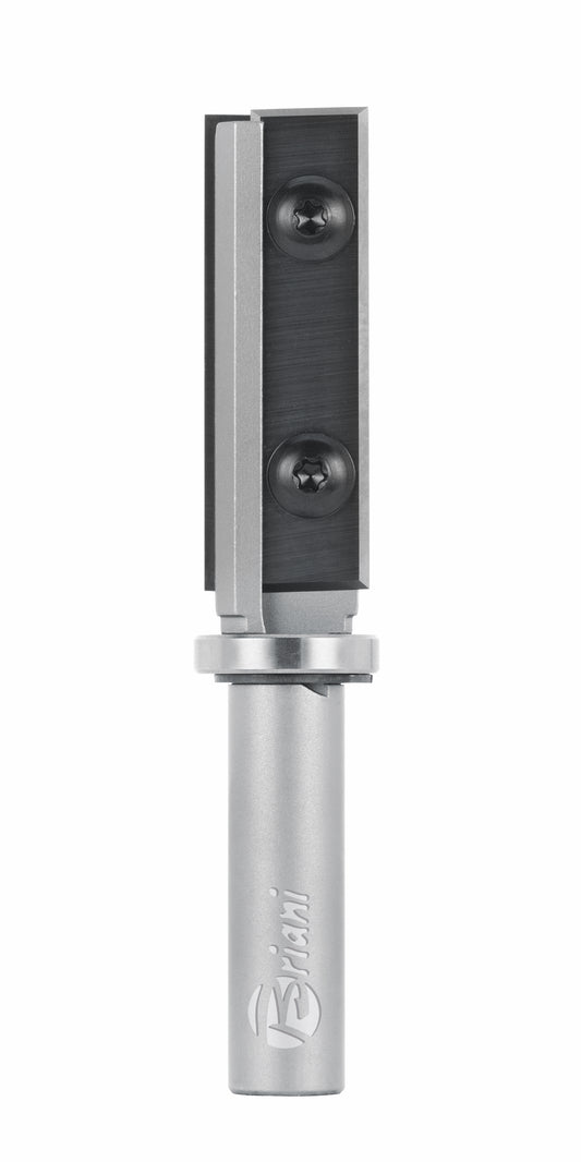 Bündigfräser mit Kugellager am Schaft und Wendemesser aus Hartmetall, Rechtslauf, Schneide 2, Arbeitslänge 49,5 mm, Gesamtlänge 101,5 mm, Schaft 8 mm, Ø 22 mm