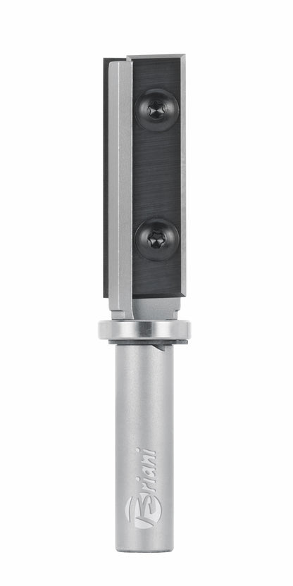 Bündigfräser mit Kugellager am Schaft und Wendemesser aus Hartmetall, Rechtslauf, Schneide 2, Arbeitslänge 29,5 mm, Gesamtlänge 69,5 mm, Schaft 6 mm, Ø 19 mm