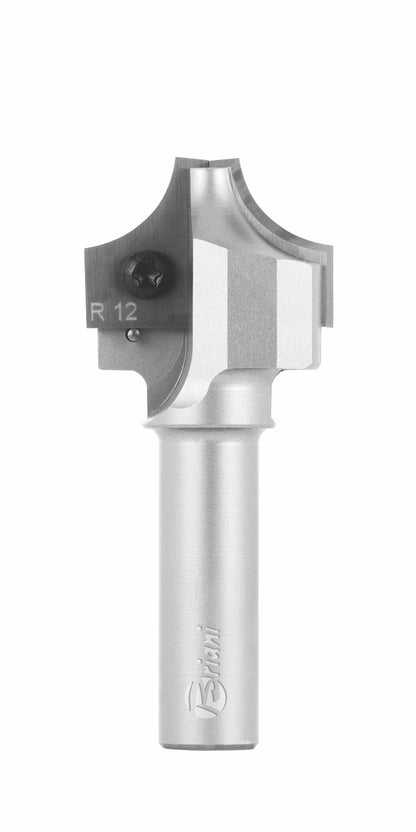 Viertelstabfräser mit Wechselplatten aus Hartmetall, Rechtslauf, Schneide 2, Arbeitslänge 23 mm, Gesamtlänge 70 mm, Schaft 12 mm, Ø 40 mm