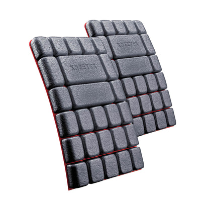 KNEETEK Kniepolster MultiPad | 250 x 150 x 20mm | 2 Stück, 40g, schwarz/rot | optimaler Schutz in Kombination mit Arbeitshose | Knieschutzpolster geeignet für Elektriker, Fliesenleger, Handwerker