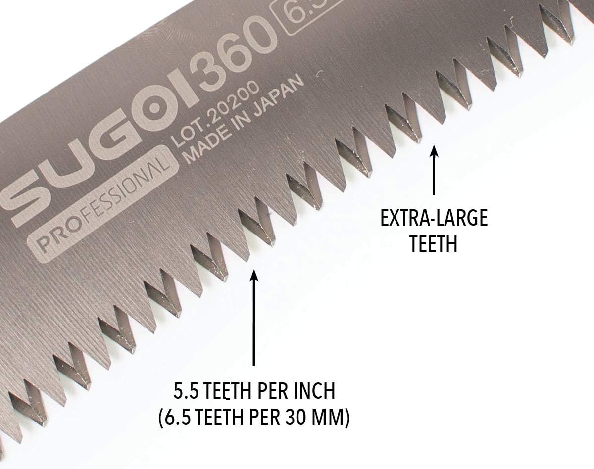SILKY Profi-Baumsäge Sugoi 420 mm | gebogenes Sägeblatt, 6,5 Zähne/30 mm grob | Mirai-Me Verzahnung nachschärfbar | ergonomischer Gummigriff | präzise Zugsäge für Baumpflege