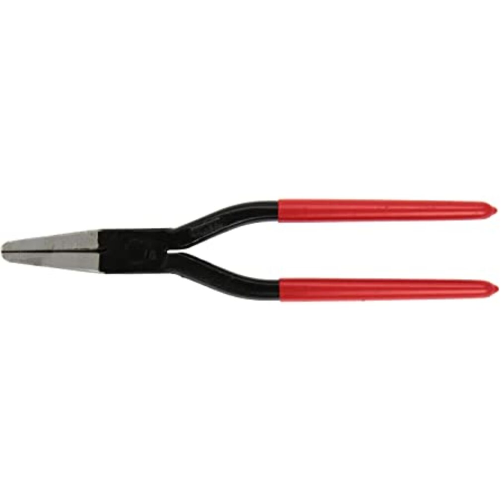 Spengler Flachzange 2805 – Spezialflachzange 240 mm, geschmiedet aus C45 Carbonstahl, Maul poliert, Kanten abgefast, rot kunststoffbeschichtete Griffe, 50 mm Einstecktiefe, 430 g