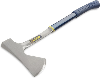 ESTWING Lange Axt mit blauen Vinylgriff, 100mm | Gewicht  1730g |  mit Nylon Schutzhülle | Campers Stahl Axe mit Metall-Griff und Nylon Vinyl Shock Reduction Grip
