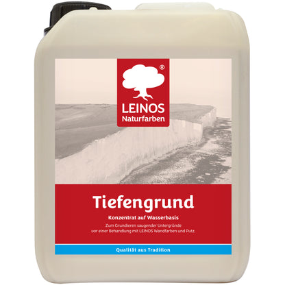 LEINOS Tiefengrund 620/ 2,5 Liter  – natürliche Grundierung für stark saugende Untergründe | Transparent, hoch dampfdurchlässig | Vorbereitung für Wandfarbe & Putz | 1L reicht für bis zu 25 m²