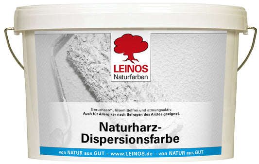LEINOS Naturharz-Dispersionsfarbe 660 | 10 Liter  | Naturweiß matt | lösemittelfrei & vergilbungsarm | innen | waschbeständig, diffusionsfähig, hochdeckend | für Putz, Raufaser & Tapeten