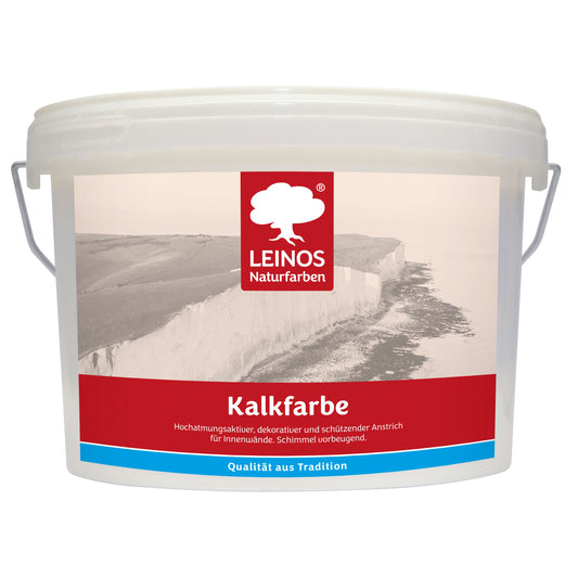 LEINOS Kalkfarbe 665 – Hochatmungsaktive Wandfarbe für Innen | Naturweiß, matt & mineralisch | Lösemittelfrei, schimmelvorbeugend, abtönbar | 2,5 L für ca. 16 m² | für mineralische Untergründe