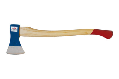 STUBAI Forstaxt Rheinische Form 1200 g | Geschmiedet & poliert | Leichte Spaltaxt & Fällaxt mit geschweiftem Eschenstiel 70 cm | Mit Stielschutz | Ideal zum Einschlagen von Fällkeilen & Holzspalten