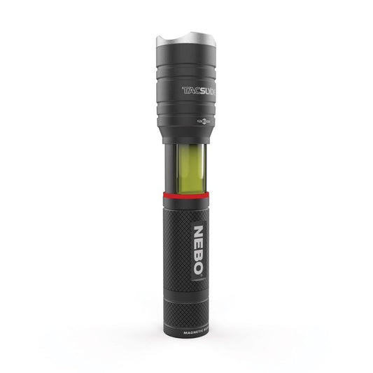 TAC SLYDE Taschenlampe & COB-Laterne 12-fach verstellbarer Zoom