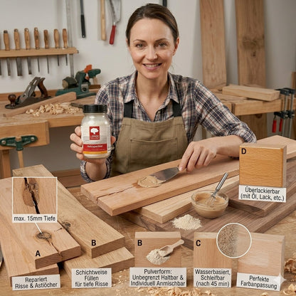 LEINOS 337 Holzspachtel 0,5l, Eiche