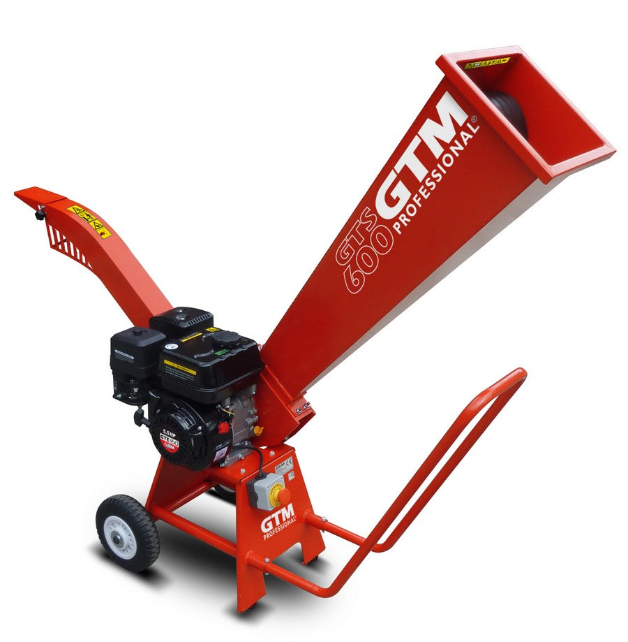 Häcksler 600 mit Loncin G200F Motor 6 PS / 4,4 kW | max. 5 cm Astdurchmesser | Rotorschreddersystem mit 2 PRO-Messern + Gegenmesser | kompakt, klappbar, Profiqualität für Garten & Landschaft