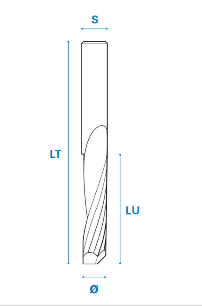 Einzahnschlichtfräser aus Vollhartmetall, Negativ, Arbeitslänge 32 mm, Gesamtlänge 70 mm, Schaft 10 mm, Ø 10 mm, Rechtslauf