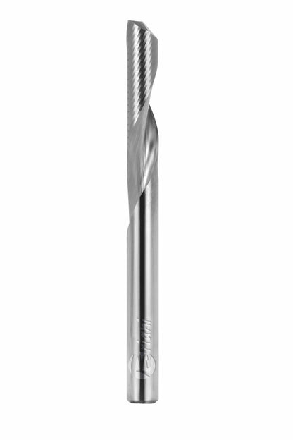Einzahnschlichtfräser aus Vollhartmetall, Negativ, Arbeitslänge 12 mm, Gesamtlänge 50 mm, Schaft 3 mm, Ø 3 mm, Rechtslauf