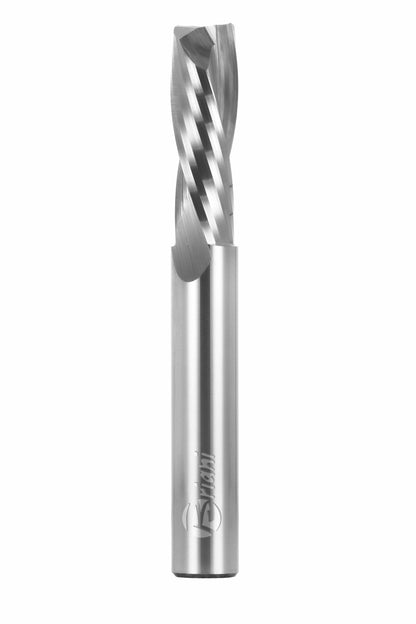 Einzahnschlichtfräser aus Vollhartmetall, Schneide 2 Positiv, Arbeitslänge 32 mm, Gesamtlänge 80 mm, Schaft 12 mm, Ø 12 mm, Linkslauf