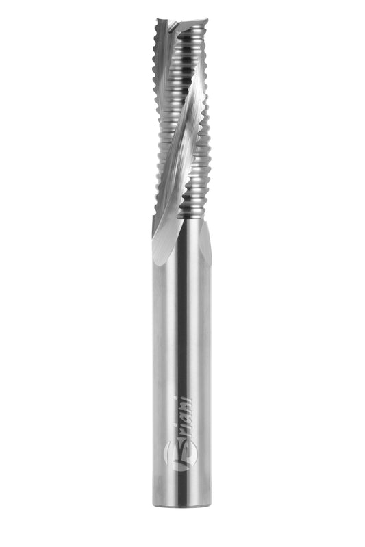 Schruppfräser mit Spanbrecher aus Vollhartmetall, Positiv Schneide 3R, Arbeitslänge 52 mm, Gesamtlänge 100 mm, Schaft 16 mm, Ø 16 mm, Rechtslauf
