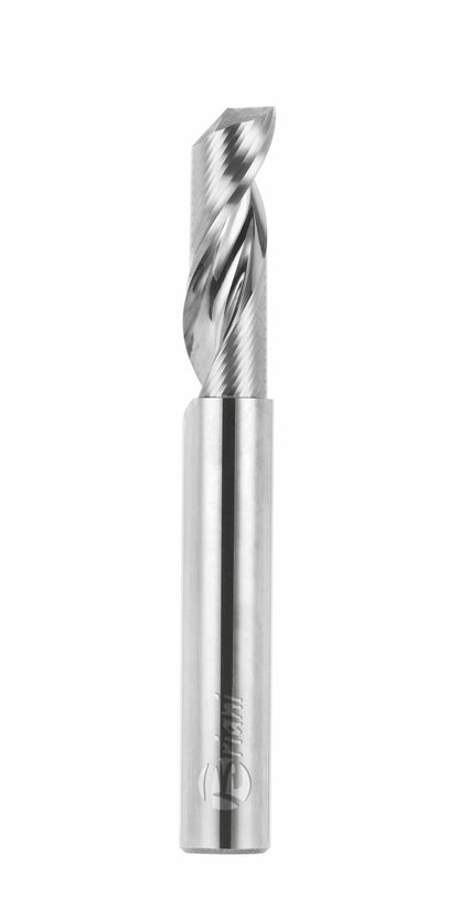 Einzahnfräser für Plastik und Plexiglas aus Vollhartmetall, Rechtslauf, Schneide 1, Positiv, Arbeitslänge 12 mm, Gesamtlänge 50 mm, Schaft 3 mm, Ø 3 mm