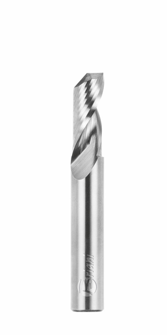 Einzahnfräser für Nichteisenmetall aus Vollhartmetall, Rechtslauf, Schneide 1, Positiv, Arbeitslänge 25 mm, Gesamtlänge 70 mm, Schaft 10 mm, Ø 10 mm