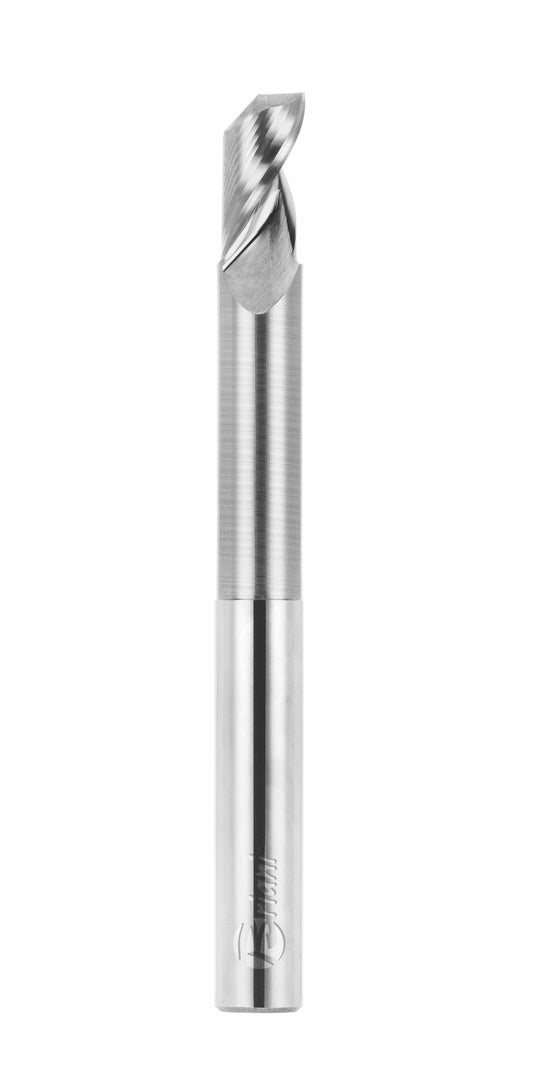 Einzahnfräser für Nichteisenmetall aus Vollhartmetall, Rechtslauf, Schneide 1, Positiv, Arbeitslänge 10/20 mm, Gesamtlänge 60 mm, Schaft 3 mm, Ø 3 mm
