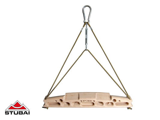 Kraxlboard To Go Hangboard | kompaktes Trainingsboard für unterwegs | stufenlose Neigung, viele Leisten & Henkel | Buchensperrholz | bis 100 kg | Aufhängung & Karabiner