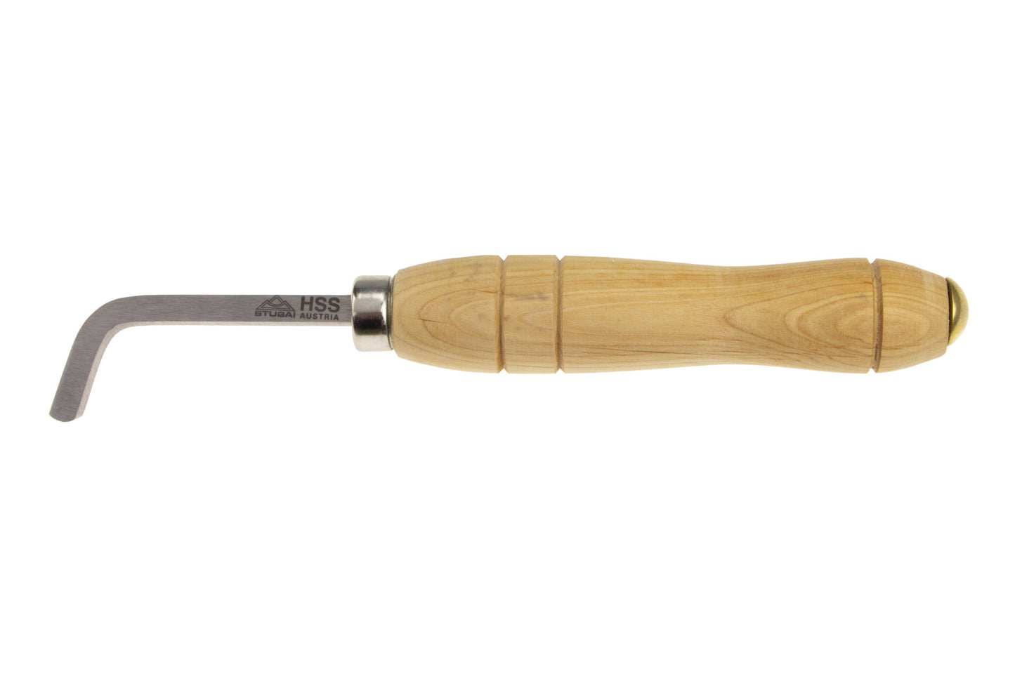 STUBAI Mikro-Ausdrehstahl quer, 80° gebogen, 6 mm – HSS Drechselwerkzeug zur Feinbearbeitung innenliegender Flächen & Rundungen – Erlegriff 240 mm, Made in Austria