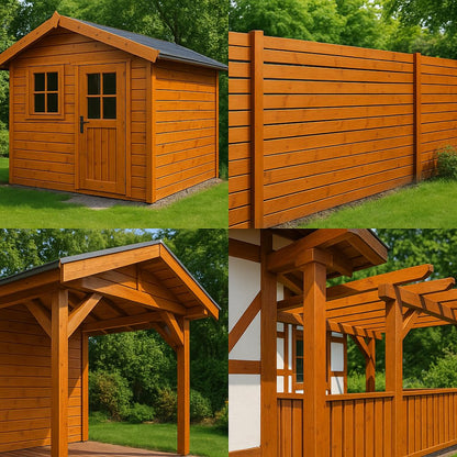 Wetterfeste Holzlasur für Außen 102 Ebenholz 0,75 Liter - offenporiger Holzschutz mit Filmschutz gegen Pilzbefall - für Fenster, Türen, Zäune & Pergolen - wasserabweisend, lasierend